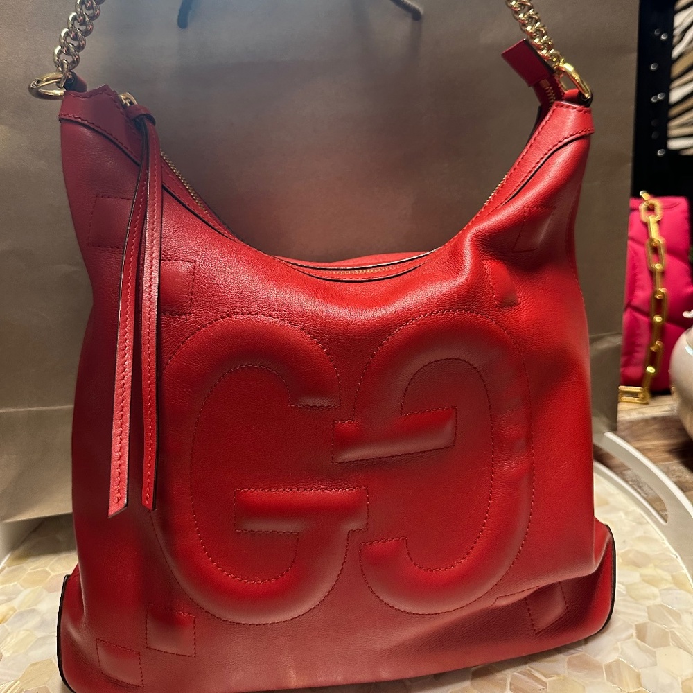 Authentic Red Gucci Apollo Hobo Bag! Amazing Condition!